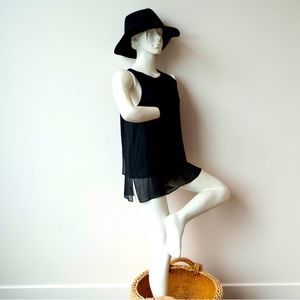 RAG & BONE Sheer Tunic Sleeveless Blouse in Black, Size Small